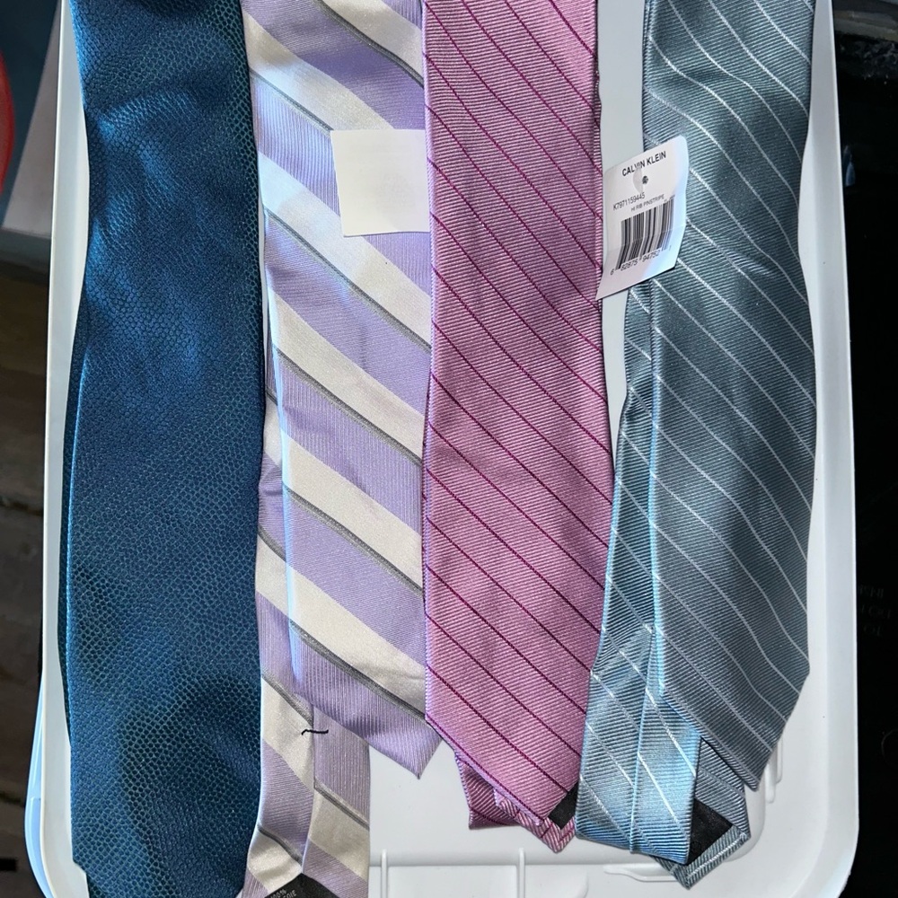 Calvin Klein Blue, Purple, Pink, and Gray Tie Collection $8 each tie